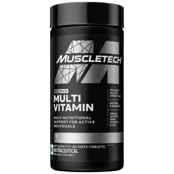 Muscletech Platinum Multivitamin Vitamins, Multivitamin Tablets | Daily Nutritional Support For Active Men & Women | Unflavour | 60 Units